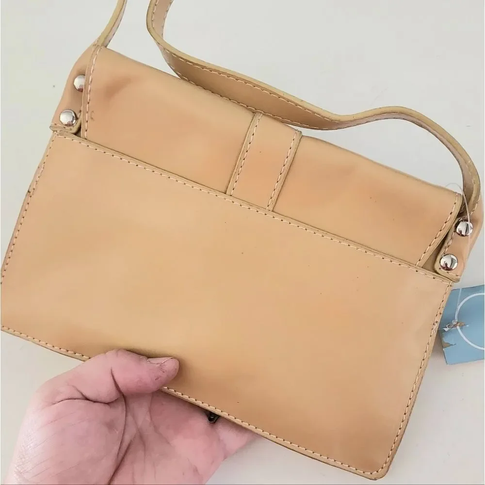 9 West small clutch camel color NWT